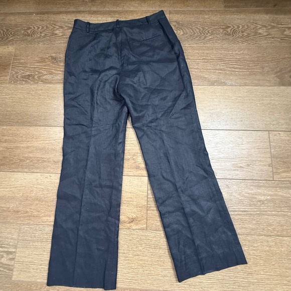 Lauren Ralph Lauren Women's PETITE 100% Linen Wide Leg Pants 10P, Black, Lined - Picture 3 of 11